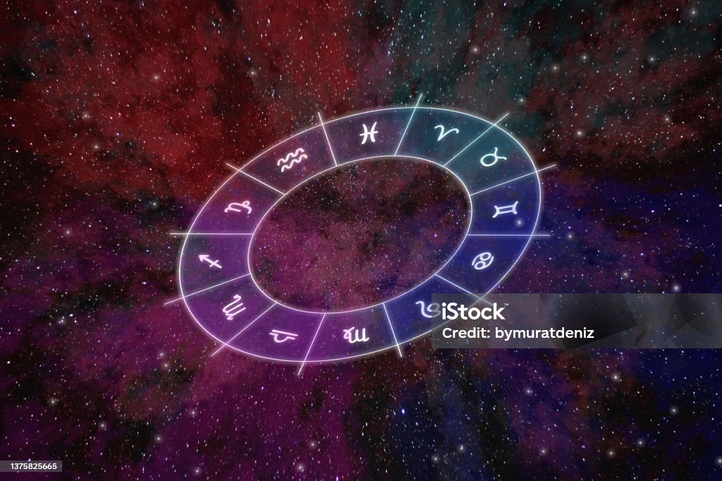 Astrological zodiac signs inside of horoscope circle Astrology Sign Stock Photo