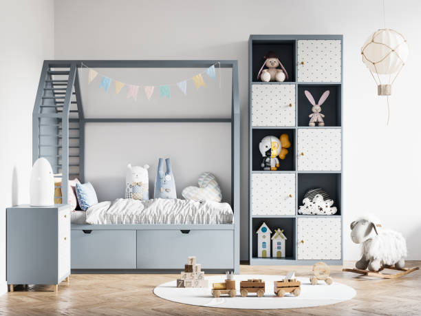 istock Interior Kids Bedroom Wallpaper Mockup 1375829908