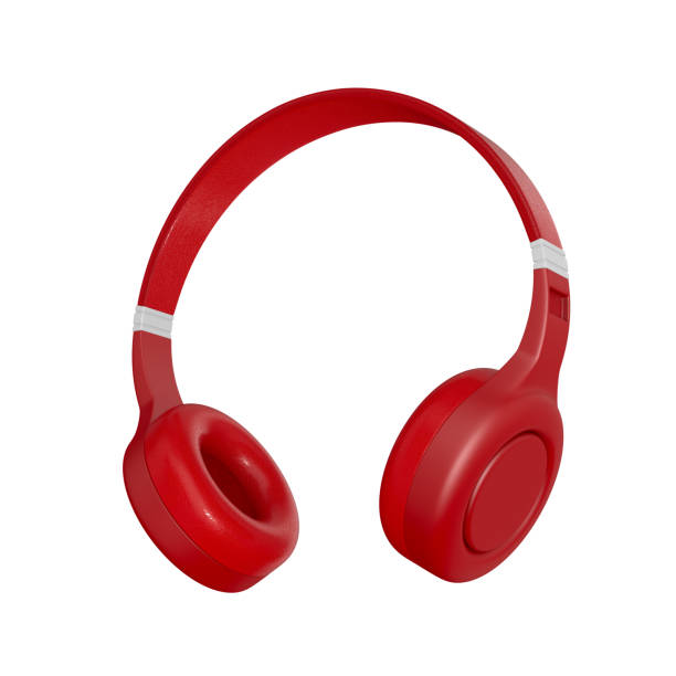 istock Red headphone on white background. Isolated 3D illustration 1375835184