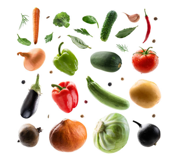 istock Large set of isolated vegetables on a white background 1375863605