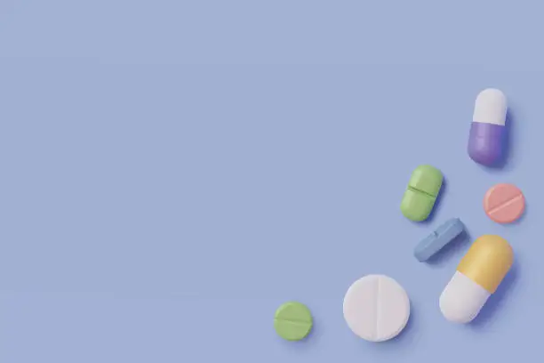 Vector illustration of Pharmacy drug health tablet pharmaceutical, Realistic pills blister pack medical tabs