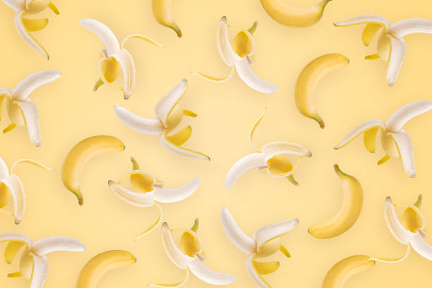 istock yellow Banana on a yellow wallpaper background 1375878355