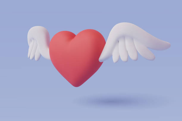 3d Heart With Wings Stock Photos, Pictures & Royalty-Free Images - iStock