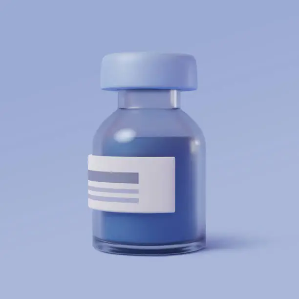 Vector illustration of Medical disposable realistic bottle, Vaccine injection Concept.