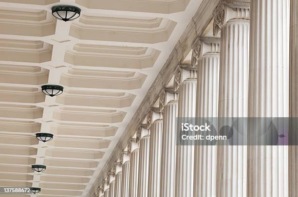 Stone Columns Stock Photo - Download Image Now - Federal Building, Pattern, American Culture