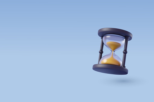 3D icon of sandglass, Time and history concept. Eps 10 Vector.