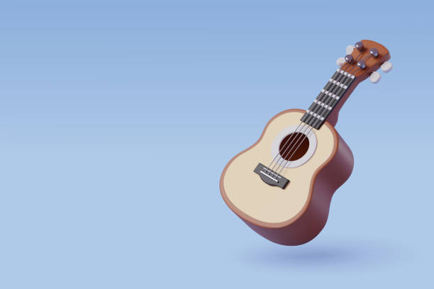 istock 3d Acoustic Guitar, music and instrument concept 1375890007