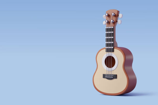 istock 3d Acoustic Guitar, music and instrument concept 1375890531