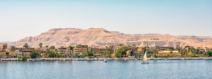 Nile river viewed from the city of Luxor, Egypt
