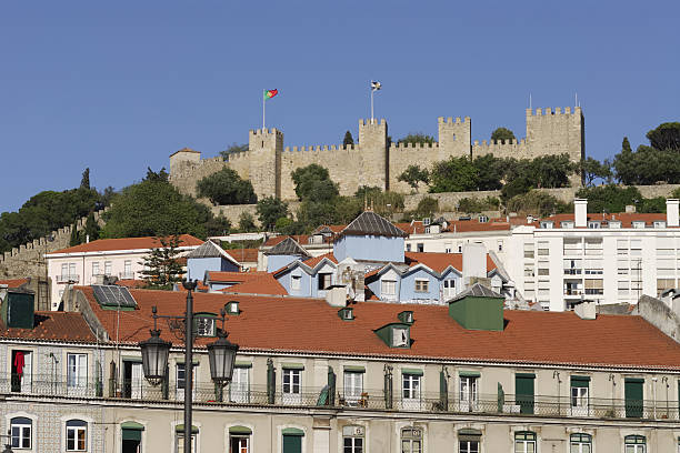 lisbon castle stock photo
