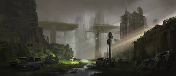 istock City years after humans disappeared, 3D illustration 1375918816