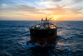 The oil tanker in the high sea