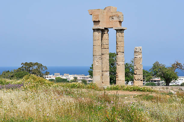 Temple of Pythian Apollo Rhodes stock photo