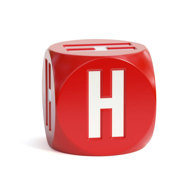 istock Dice font on white background 3d rendering letter H 1375930353