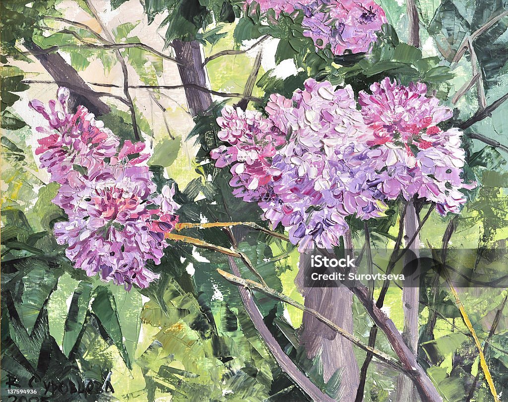Lilac Lilac. 2005, oil on canvas. Spatula technique. Abstract stock illustration