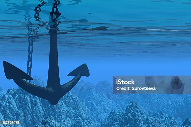 Unterwasserszene Mit Anker Stock Vektor Art und mehr Bilder von Anker - Anker, Meeresboden, Unterhalb