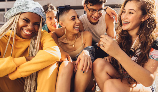 istock Multiethnic group of friends having fun together 1375955250