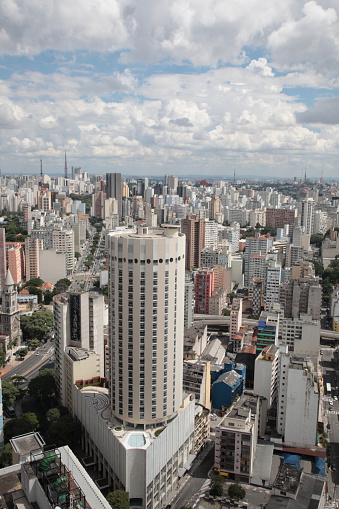 Look at view of Sao Paulo city, Brazil. Seen from the tallest building of Sao Paulo.