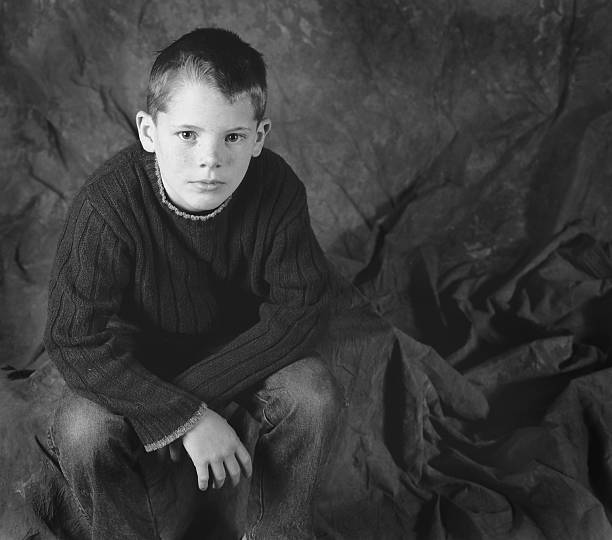 istock Young boy Black and White Portrait 137595688