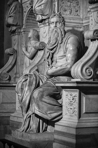 Michelangelo´s Moses statue in Rome, in the public church San Pietro in Vincoli. No ticket needed for entrance