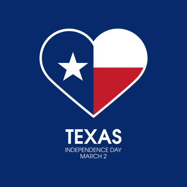 Texas Independence Day vector Flag of Texas in heart shape icon vector. March 2, important day heart of texas stock illustrations