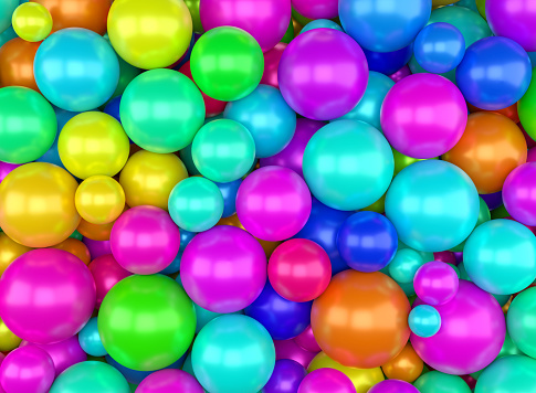 Abstract Colorful Balls Background. Horizontal composition with copy space.
