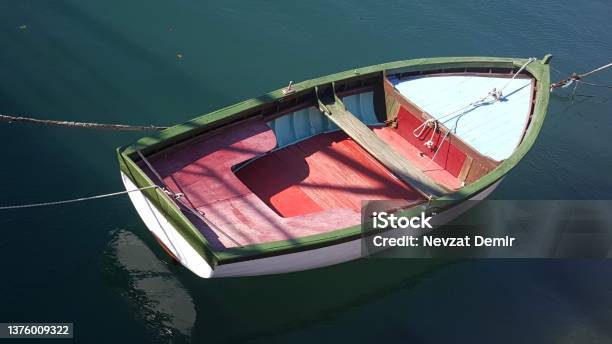 Boat At The Pier Stock Photo - Download Image Now - Red, Sailing, Bay of Water