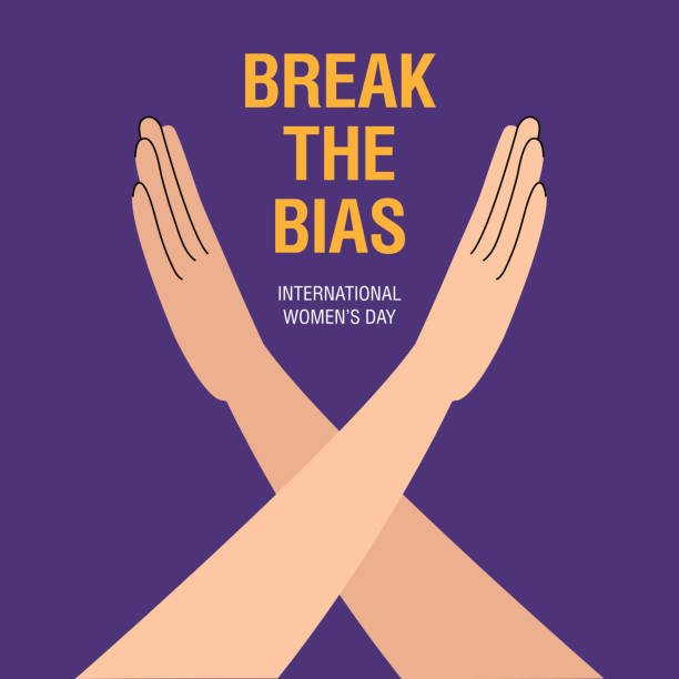 ilustrações de stock, clip art, desenhos animados e ícones de break the bias campaign. crossed arms in protest on colored background. international women’s day 8th march. women's movement. vector illustration in flat style for banner, posters, postcards - mundial 2022