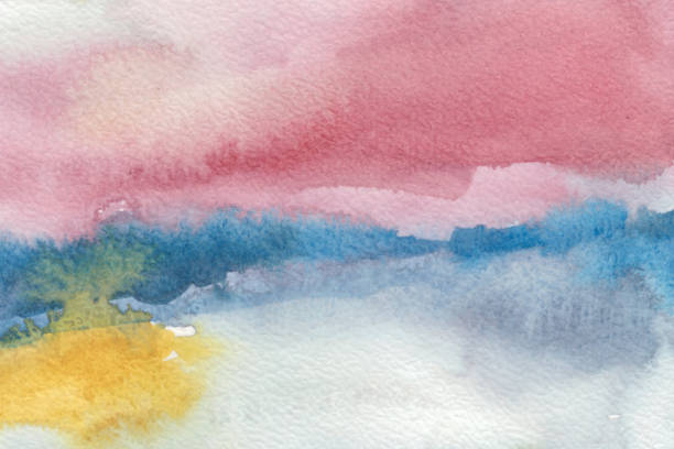 istock Abstract painting. Watercolor texture in soft pastel colors like light pink, yellow and blue . 1376018830