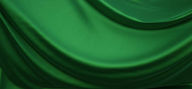 istock Satiny green fabric background. 3d rendering 1376023106