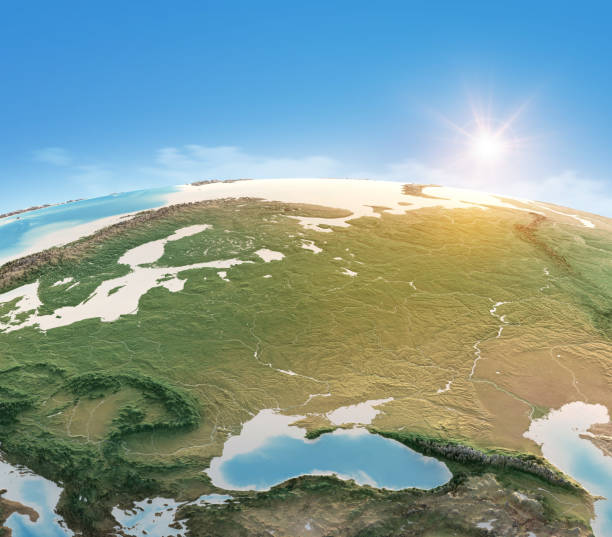 istock Physical map of Central and Eastern Europe 1376025783