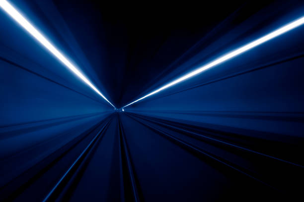 istock Abstract tunnel speed motion light trails 1376039369