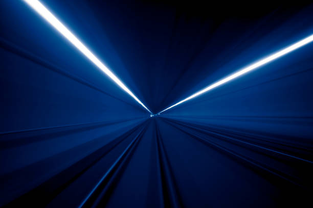 istock Abstract tunnel speed motion light trails 1376039374