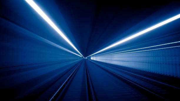 istock Abstract tunnel speed motion light trails 1376039375