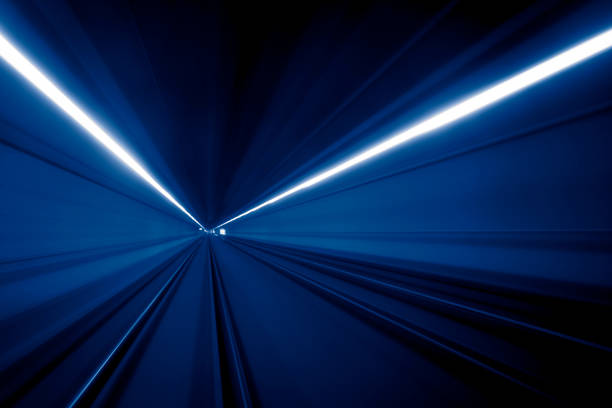 istock Abstract tunnel speed motion light trails 1376039378