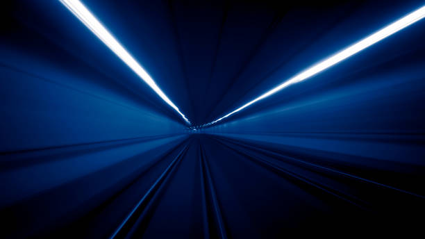 istock Abstract tunnel speed motion light trails 1376039379