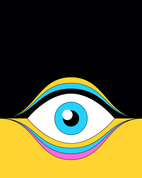 projekt plakatu ludzkiego oka - crazy eyes stock illustrations