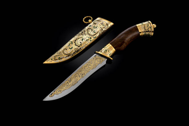 istock collectible silver dagger with scabbard on black 1376064074