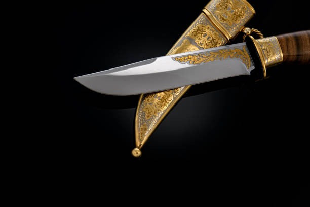 istock collectible silver dagger with scabbard on black 1376064086