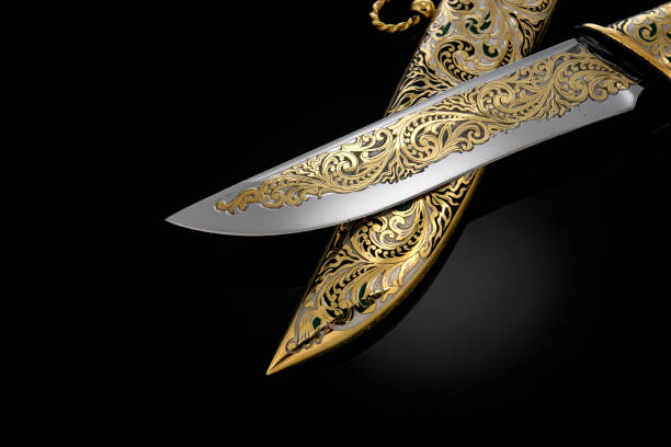 istock collectible silver dagger with scabbard on black 1376064598