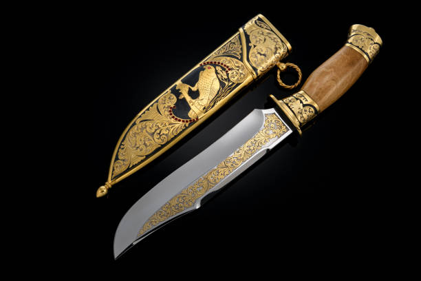 istock collectible silver dagger with scabbard on black 1376065164