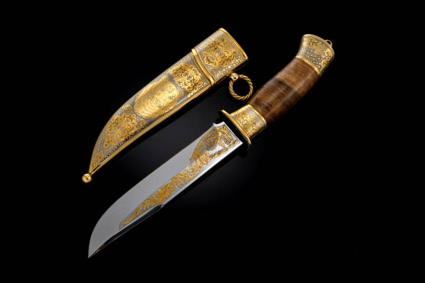istock collectible silver dagger with scabbard on black 1376065194