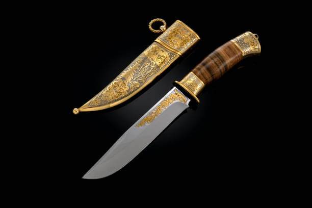 istock collectible silver dagger with scabbard on black 1376065197