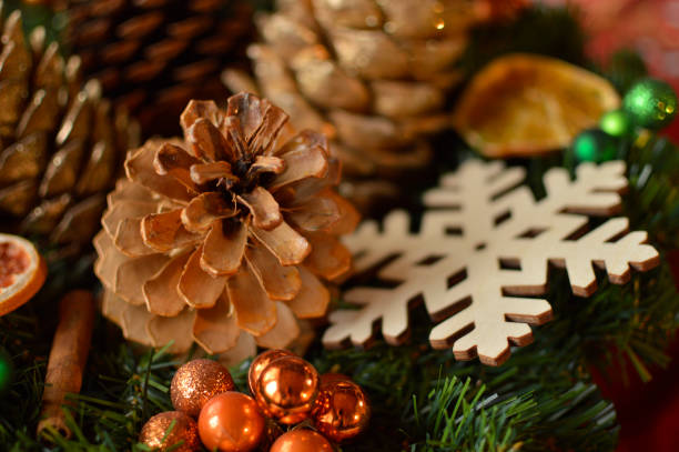 istock pine cones in Christmas arrangement 1376102500