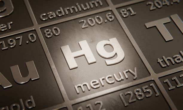 istock Highlight on chemical element Mercury in periodic table of elements. 3D rendering 1376105698