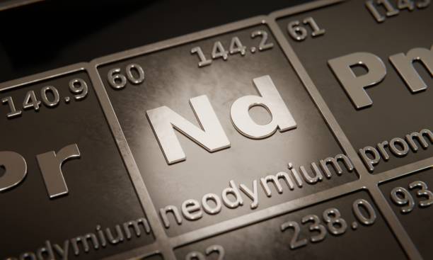 istock Highlight on chemical element Neodymium in periodic table of elements. 3D rendering 1376106045