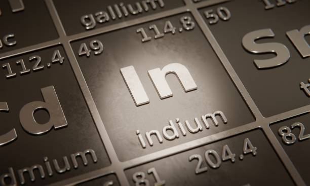 istock Highlight on chemical element Indium in periodic table of elements. 3D rendering 1376106190