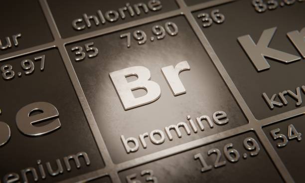 istock Highlight on chemical element Bromine in periodic table of elements. 3D rendering 1376107399