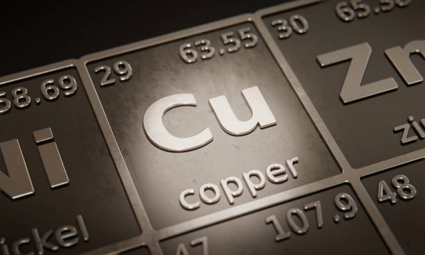 istock Highlight on chemical element Copper in periodic table of elements. 3D rendering 1376108435