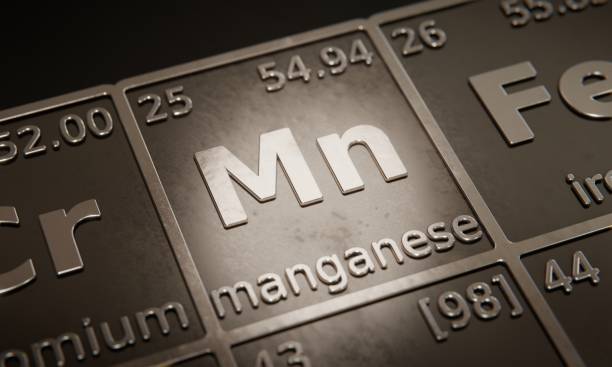 istock Highlight on chemical element Manganese in periodic table of elements. 3D rendering 1376109478